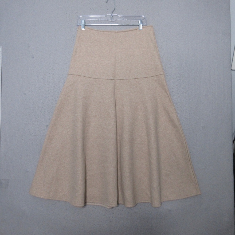OGL Move Maxi Skirt M FuzzLuxe‎ Flared Beige Neutral Minimalist Quiet Luxury NWT